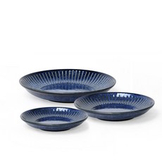 Keito 花野 邊菜碟3件組, 藍色, 1套, 小邊菜碟1入 + 中邊菜碟1入 + 大邊菜碟1入