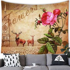 화사한 빈티지 레트로 플라워 앤 버터플라이 태피스트리, 10