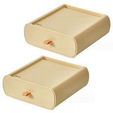 Market Plan 起司多用途迷你收納盒 M, 2個, 奶油黃