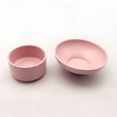 Dalsogang甜味陶瓷飯碗湯碗空碗組, 淺粉色, 飯碗+湯碗
