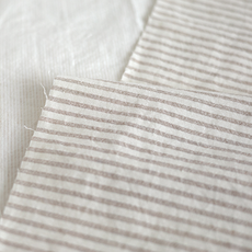 Lily Fabric 棉質生物水洗30支紗布料 家居時尚 麻灰紗染 224系列 包包布 3mm, 3mm條紋, 1個