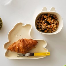 DOHO 캔디 래빗 볼 + 플레이트 세트, 바닐라, 1세트
