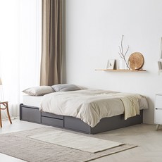 파로마 딜라잇 무헤드 통수납 4서랍 침대 + 40T 매트리스, 그레이