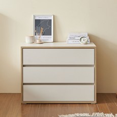 마마룸 아임 서랍장 원목발 미포함, 크림화이트, 3단