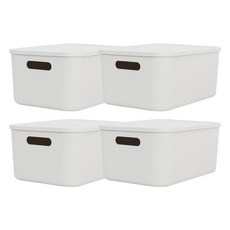 PaN EASY LIFE Pantry 附蓋式收納箱, 4個, 灰色