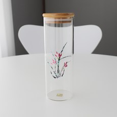 두리가온 자개 내열유리 양념통 4호 난초꽃, 520ml, 1개