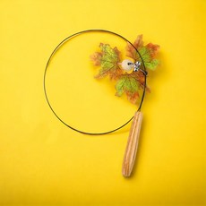 Mimineaqua 貓咪Mimi&Jujju秋天Ttangnyang紅葉釣魚竿, 自然楓葉, 3支