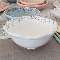 ELIOS 花紋湯碗 3479 B款, 白色的, 1個