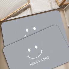 MyBath 防滑矽藻土腳踏墊 2入, 微笑灰