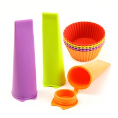 BERinG 矽膠迷你瑪芬杯5入 + 製冰盒3入組, 混色, 1套