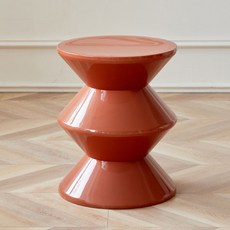 라라하우스 델라 모래시계 컬러 스툴 사이드 테이블 36 x 45 cm, 브라운, 1개