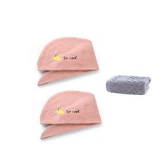 軟毛毛巾 SG47 2p + 毛巾套組, 粉色的, 1套