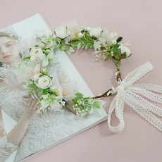 Ellie Flower 珍珠玫瑰花冠, 奶油色