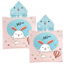 K2nine 兒童用柔軟連帽浴袍 60 x 60 cm, 嗨兔子, 2個