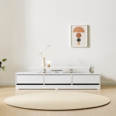 가구의정석 디케 낮은 거실장 1500 방문설치, 화이트