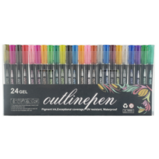 Modian 輪廓麥克筆 裝飾筆 手帳裝飾 亮粉亮片筆 24色套組, 1套, 混合顏色