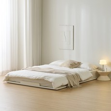 우아미가구 코엔 저상형 침대 프레임 단품 방문설치, 아이보리