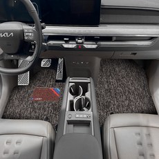 GMZ MOTORS The New 線圈環狀汽車腳踏墊 汽車地墊 全套, EV9 6人座, 岩石棕