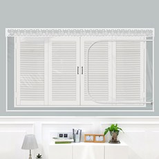 dashop 窗戶型拉鍊式EVA防風擋風透明罩 150 x 150 cm + 魔鬼氈膠帶 6入, 1套