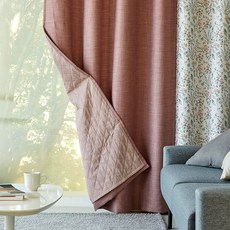 Modern House 3層亞麻防寒窗簾, 粉色