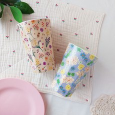 rice 幼兒印花長杯2入組 480ml, 1組, Beige Flower+Purple Big Flower