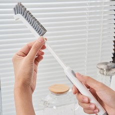 리빙망고 길이조절 싱크대 배수구 틈새브러쉬 청소솔, 그레이, 1개