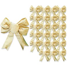 聖誕樹裝飾緞帶 2.5cm, 金色, 24個