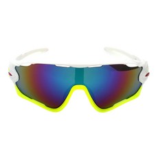 NAYASTYLE 防風運動自行車護目鏡, 白黃鏡框 + 綠色鏡片(9270-27-13)