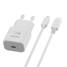 YOITCH Iphone快速充電器18W+Type C充電線套裝 1m, 白色, 1套