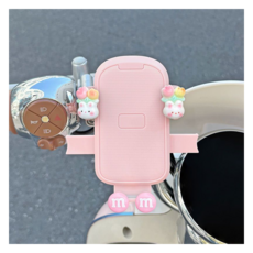 KODACHIEF 熟練自行車手機支架 鬱金香小花盆 m豆 11.5 x 10.5 cm, 粉紅色, 1個