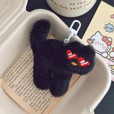 다다랜드 힙쟁이 고양이 인형 키링, 10cm, 01 블랙, 1개