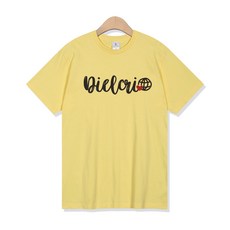 dlkree 男女通用 Earth 字母 Logo 17支 短袖T恤, 米色