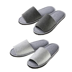 Raipeuseochi 緩震室內拖鞋 女款 + 男款組合, 黑色 + 灰色, 1套