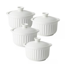 PRELUDE 蒸蛋碗+蓋子組, 白色, 4個