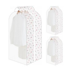 Market A 衣架衣物拉鍊式防塵套 粉色三角 M, 1個, 3片