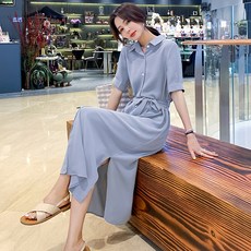 POPLARNC 壓褶洋裝, 藍色