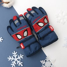 漫威蜘蛛俠兒童冬季手套小學生滑雪手套男童軟墊手套防水手套