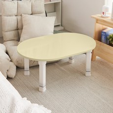 스토리퍼니쳐 국내생산 E0 LPM 4단높이조절 유광 밀러 타원 접이식 테이블 720, 옐로우