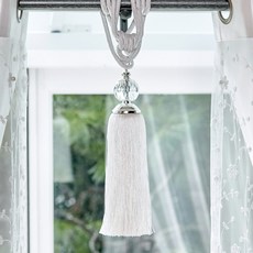 GINNA SONG 水晶窗簾綁帶 30cm, 1個, 白色