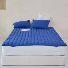 베딩다이어리 꿀잠 먼지 없는 방수 토퍼형 패드, 코발트블루