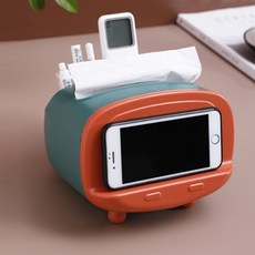 JCP 雙色電視造型收納面紙盒, 紅色