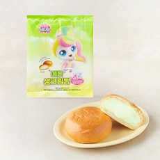 프레시오늘 캐치티니핑 우리밀 메론 프랑스 생크림빵, 130g, 1개, 1개입