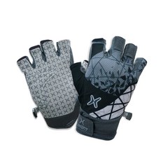 HUMONT 男用水晶半指登山手套 雙手, 黑色, 1個