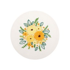 Kwordi DIY春花刺繡材料組, 1套, 黃橘色