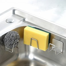 GONGGAMSTORE 多用途全304不鏽鋼黏貼式菜瓜布架 掛架, 銀色, 3個