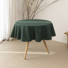 鄉村復古感性純棉圓形桌布, 150cm, 假日綠