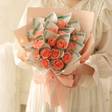 Scent Basket 零用錢香皂花錢花束 LED燈飾 20朵組, 珊瑚色, 1個
