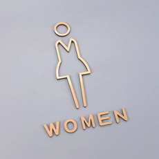 쏙쏙채움 화장실 표지판 아크릴 여자, 골드A
