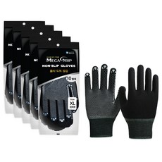 메가그립 폴리 도트 장갑 10p, 블랙, 5개