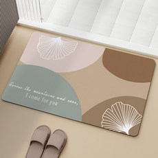 위더홈 은행잎 포인트 논슬립 매트, 브라운